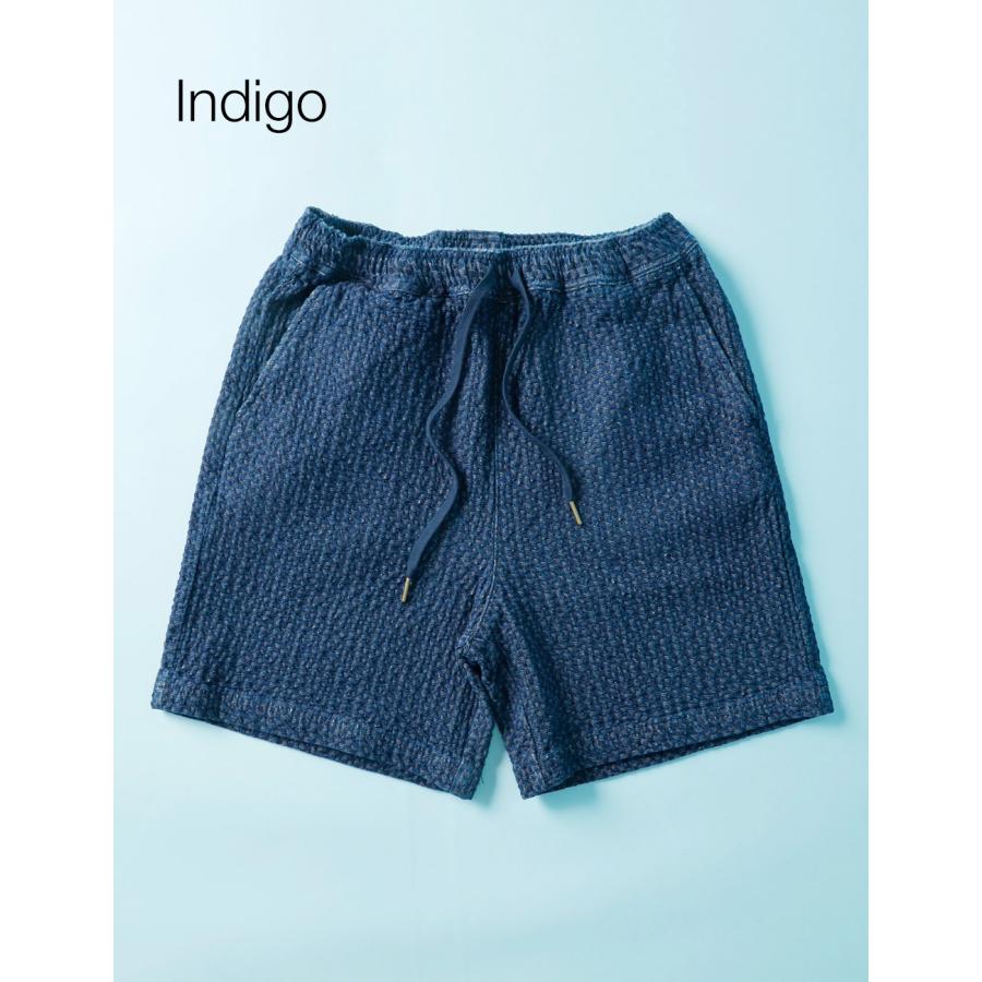ショートパンツ メンズ インディゴデニム ウエストゴム 夏 HEATH M-XL