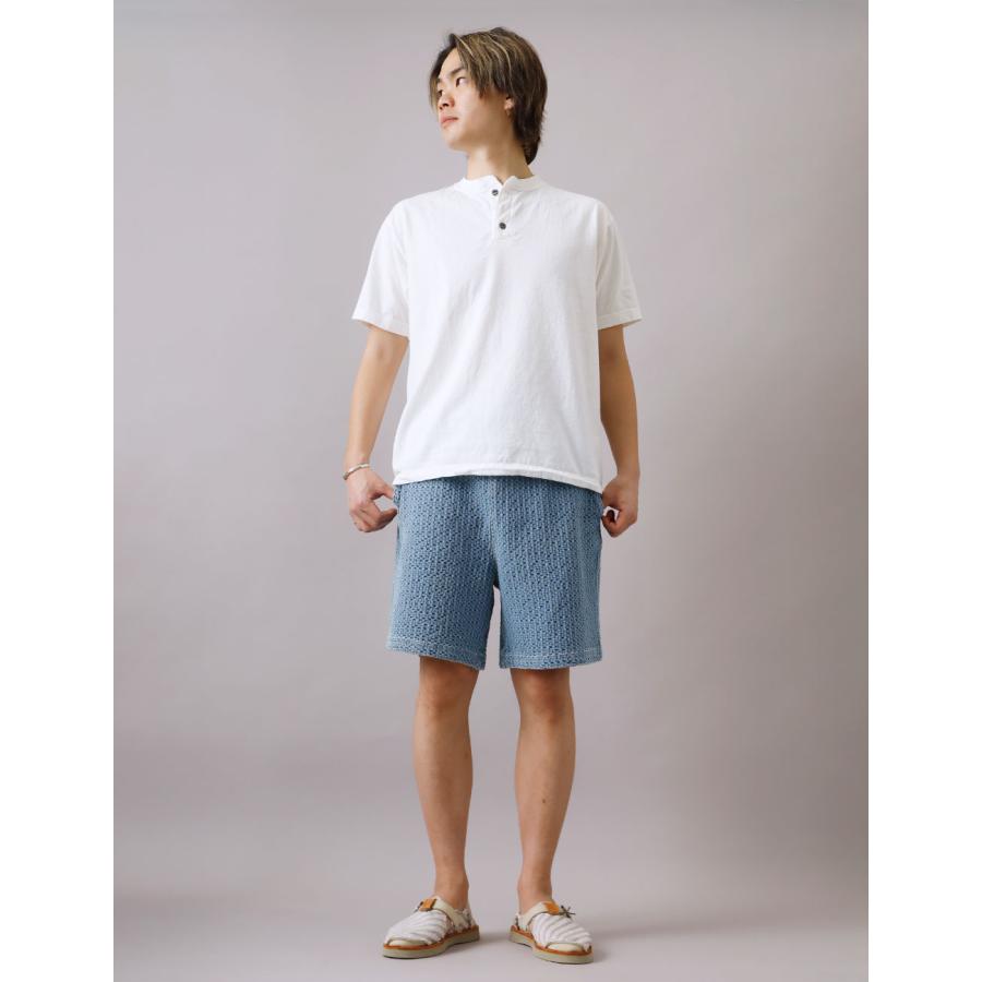 デニム ショートパンツ メンズ イージーパンツ 変わり織 ハーフパンツ