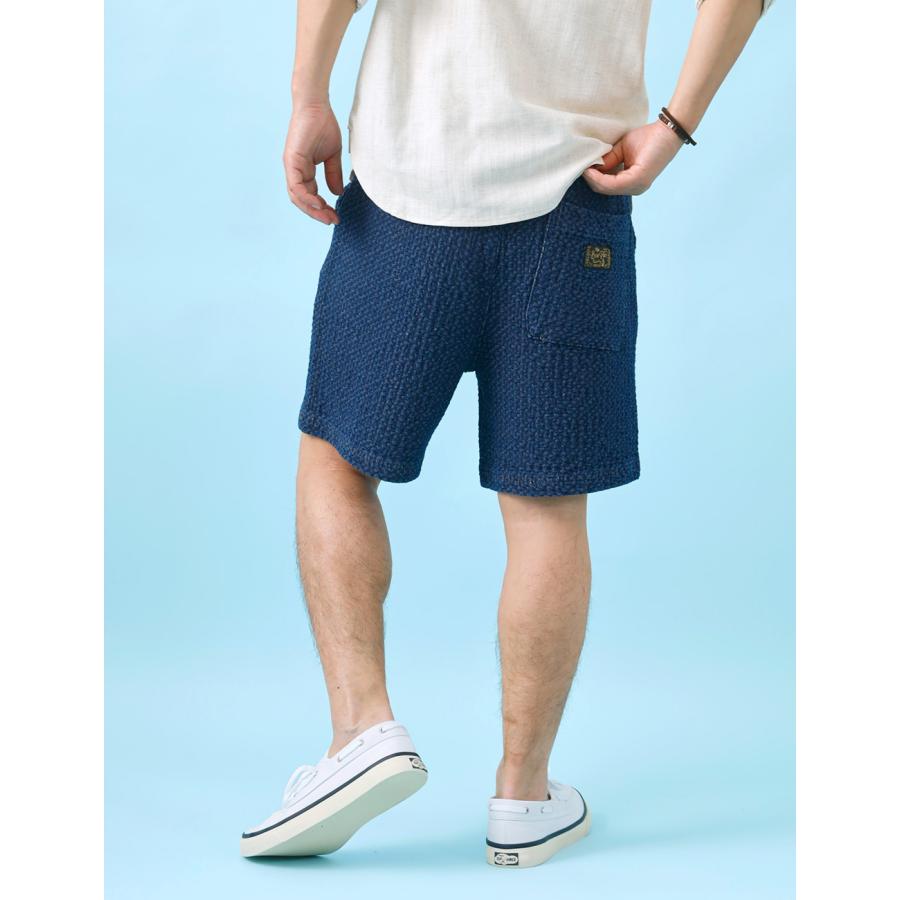 ショートパンツ メンズ インディゴデニム ウエストゴム 夏 HEATH M-XL