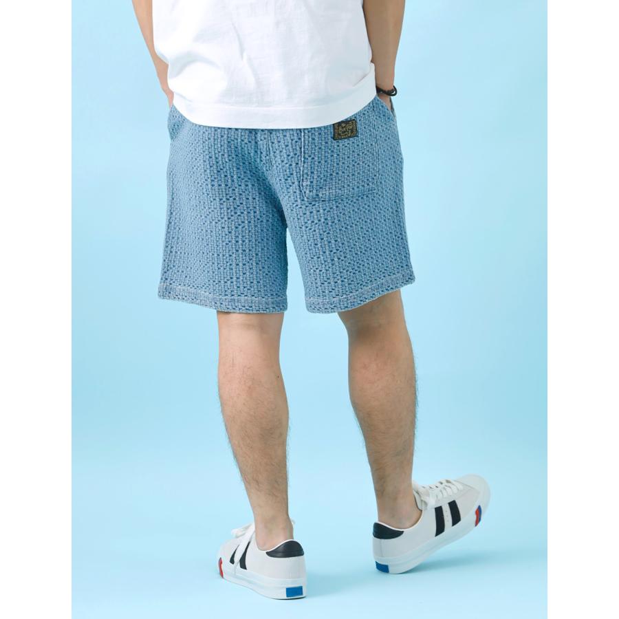 ショートパンツ メンズ インディゴデニム ウエストゴム 夏 HEATH M-XL