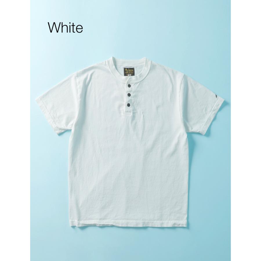 ヘンリーネックTシャツ メンズ 綿100% 丸胴 日本製 HEATH S-2XL