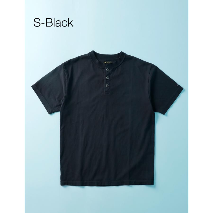 ヘンリーネックTシャツ メンズ 綿100% 丸胴 日本製 HEATH S-2XL