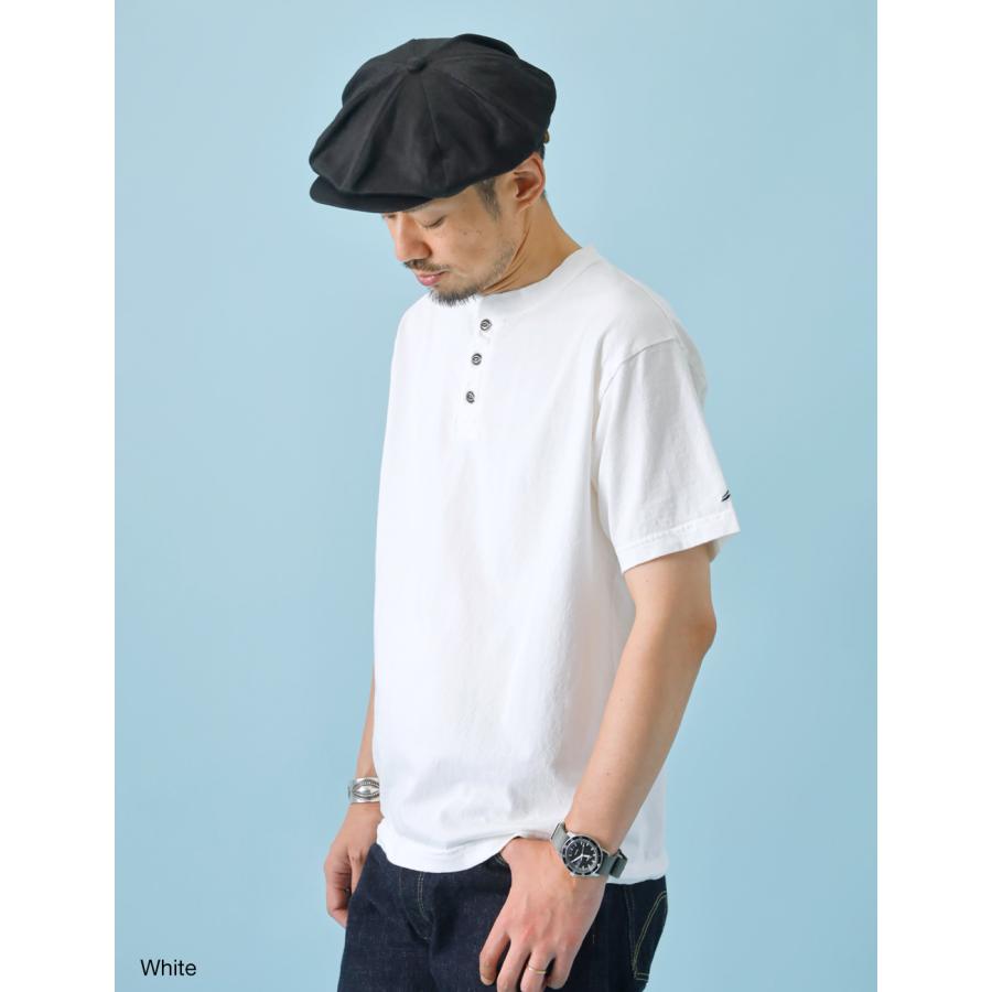 ヘンリーネックTシャツ メンズ 綿100% 丸胴 日本製 HEATH S-2XL