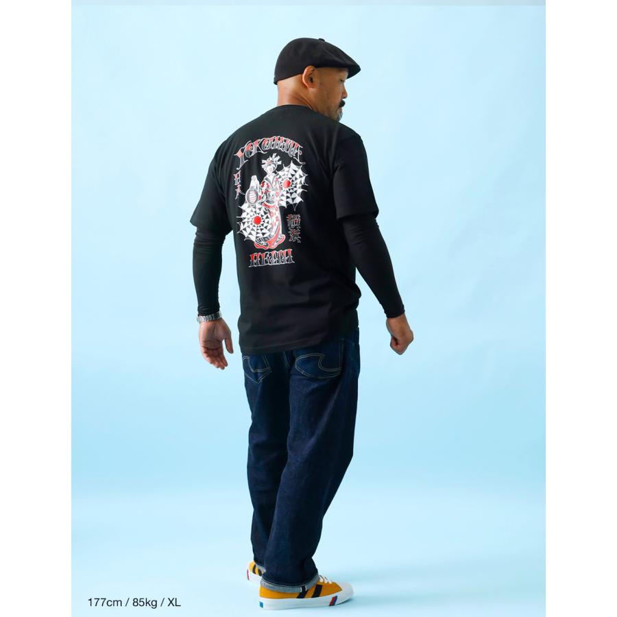 Tシャツ メンズ 半袖 バックプリント タトゥー スーベニア 大きい