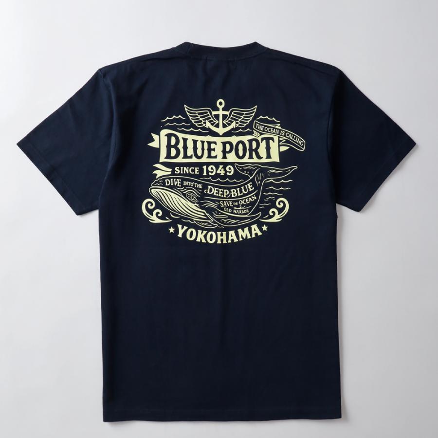BLUE PORT Tシャツ メンズ 半袖 カットソー バックプリント 大きい