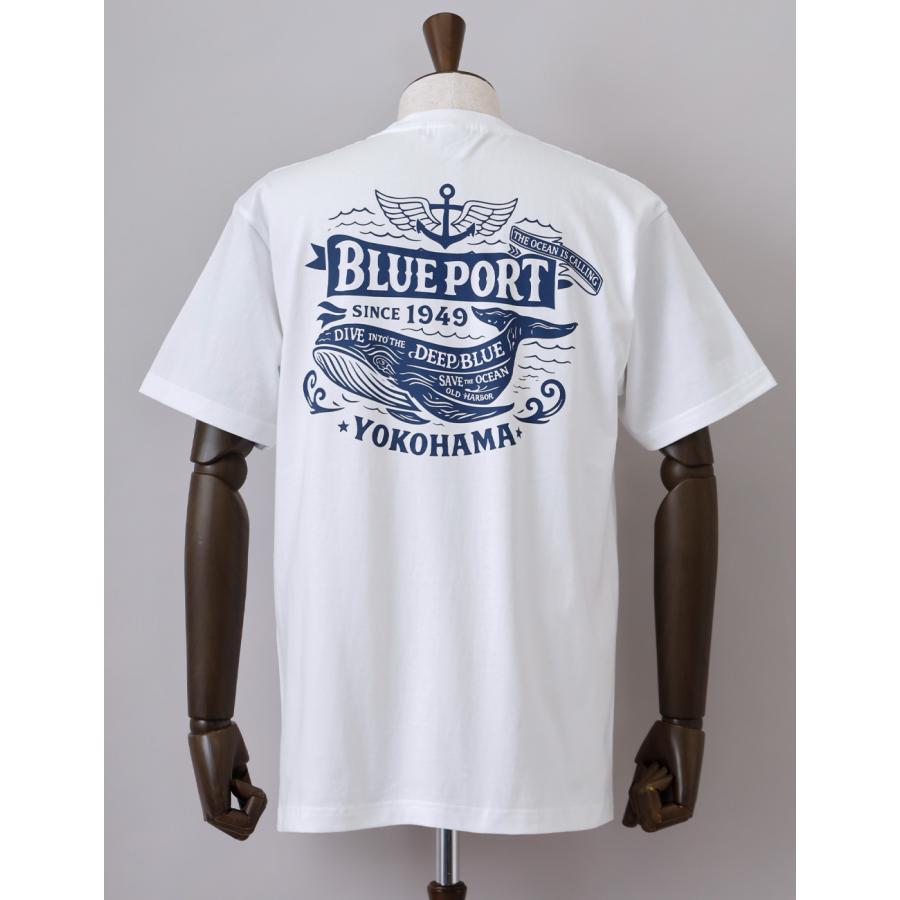 BLUE PORT Tシャツ メンズ 半袖 カットソー バックプリント 大きい