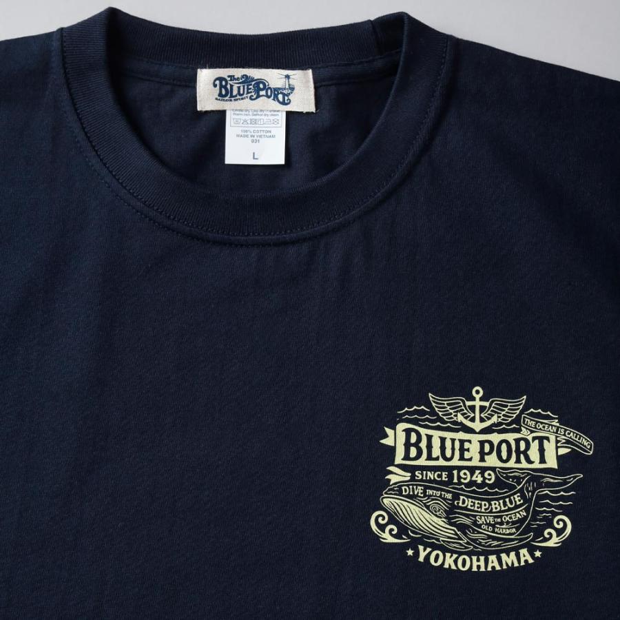 BLUE PORT Tシャツ メンズ 半袖 カットソー バックプリント 大きい