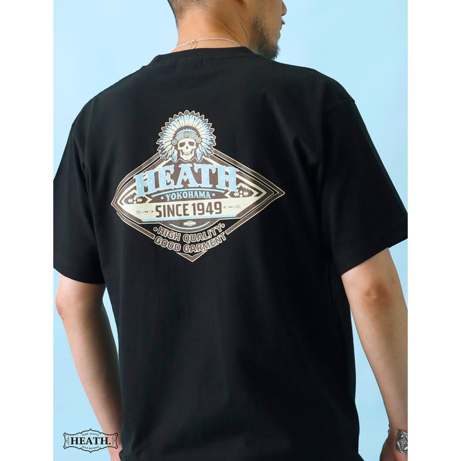 Tシャツ メンズ 半袖 7.4oz バックプリント スカル チマヨ柄 丸胴