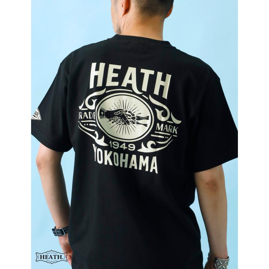 Tシャツ メンズ 半袖 7.4oz バックプリント 柄 丸胴 アメカジ HEATH S