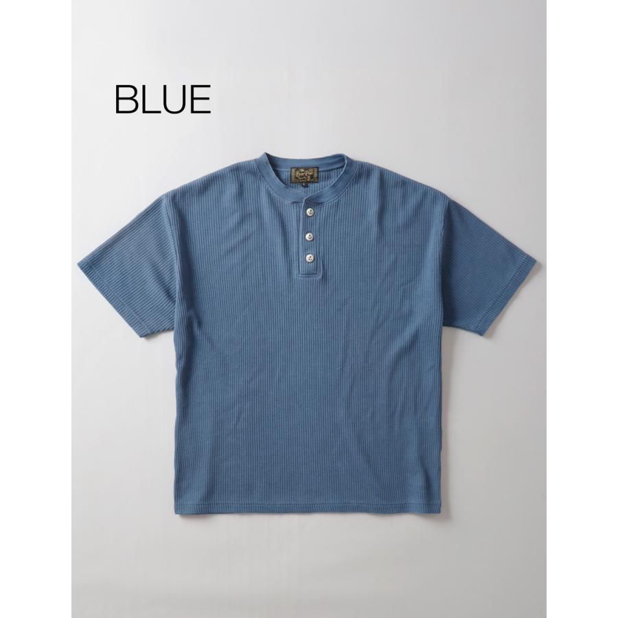 BLUE PORT サーマル ヘンリーネックTシャツ メンズ ワッフル Lightning