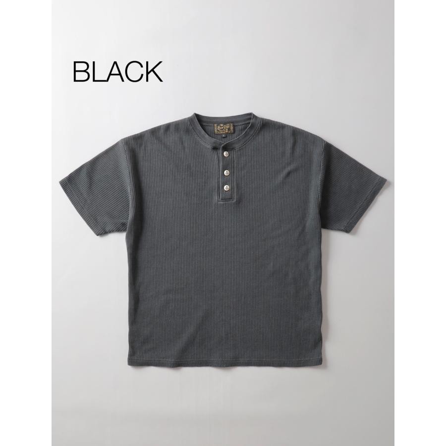 BLUE PORT サーマル ヘンリーネックTシャツ メンズ ワッフル Lightning