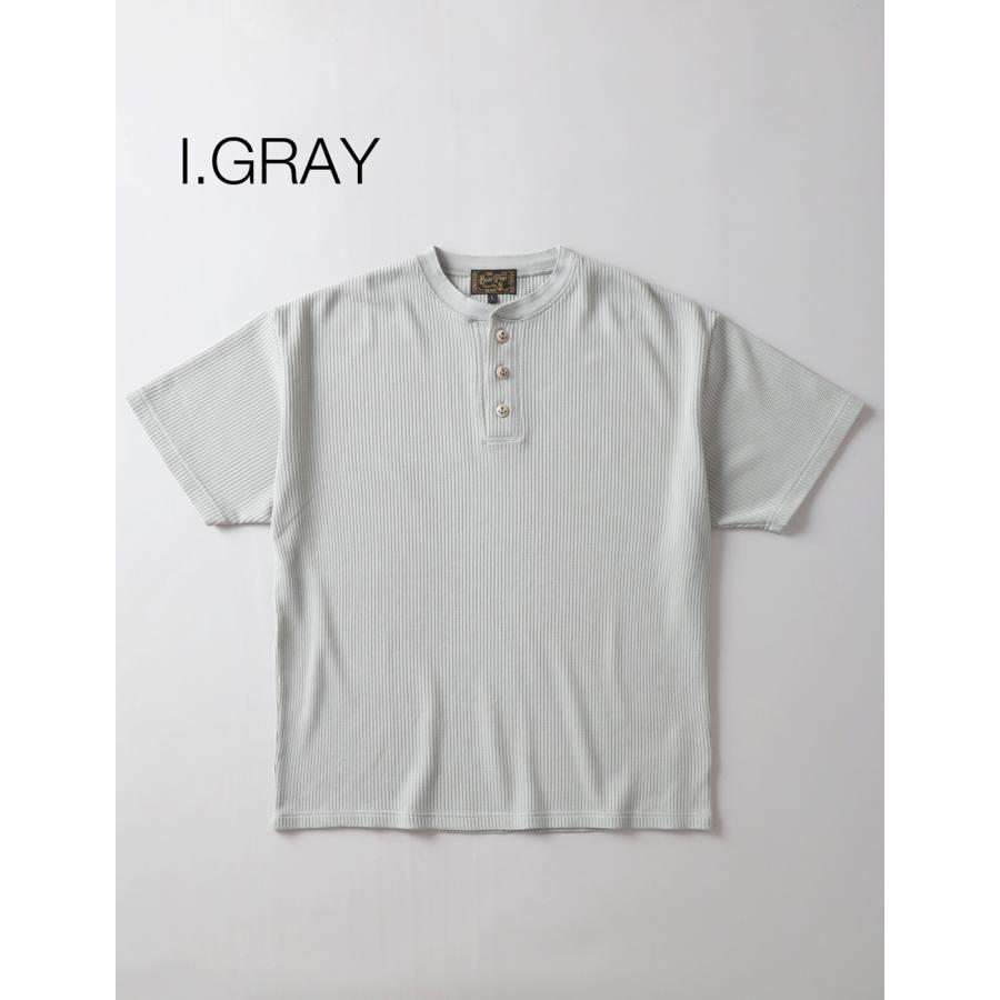BLUE PORT サーマル ヘンリーネックTシャツ メンズ ワッフル Lightning
