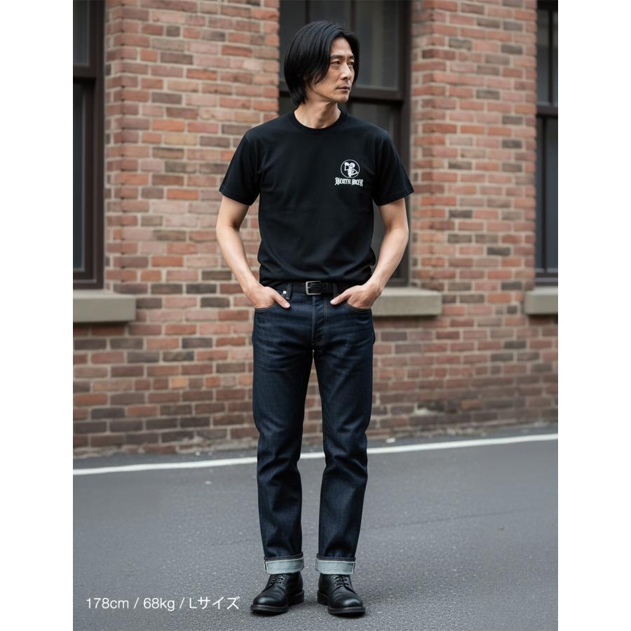 Tシャツ メンズ 半袖 7.4oz 丸胴 バックプリント スカル BEER アメカジ