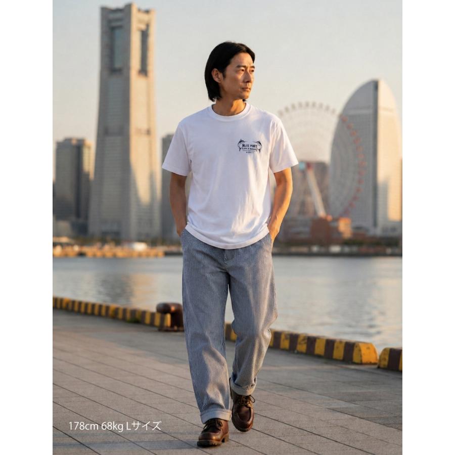 BLUE PORT Tシャツ メンズ 半袖 7.4oz バックプリント カジキ