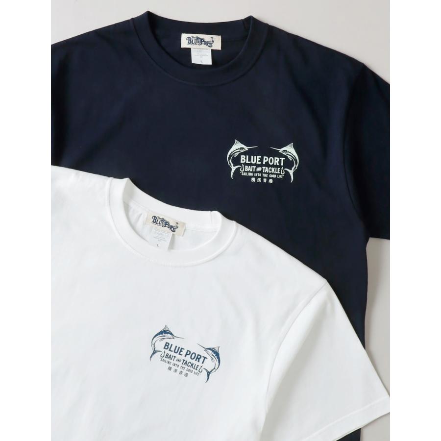BLUE PORT Tシャツ メンズ 半袖 7.4oz バックプリント カジキ