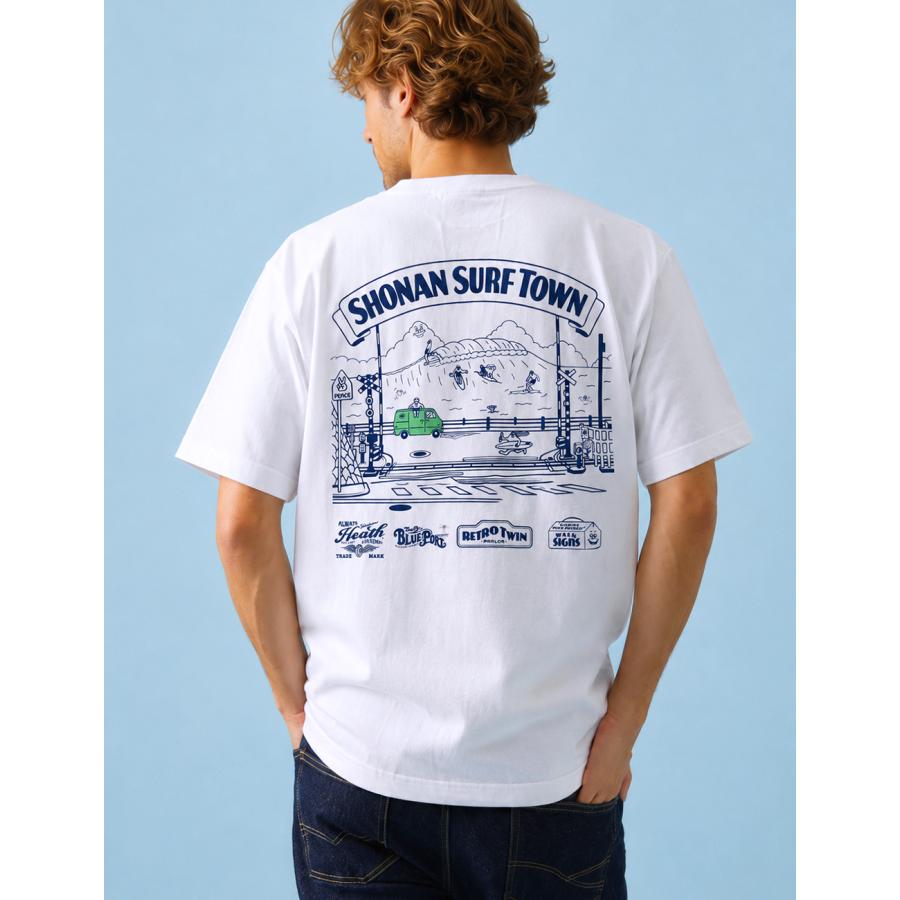 BLUE PORT Tシャツ メンズ 半袖 厚手 ハーレー アメカジ HEATH × RETRO