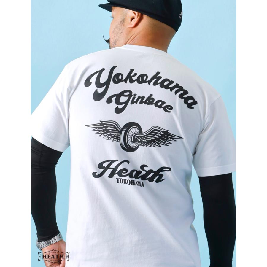 Tシャツ メンズ 半袖 厚手 バックプリント アメカジ 横浜銀蝿 HEATH S