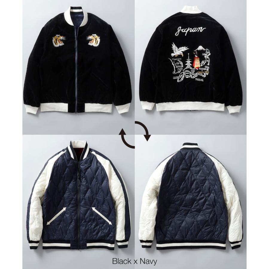 新品　taion リバーシブルスカジャン　XL ネイビー 新品 taion リバーシブルスカジャン XL ネイビー (D.Navy x BK