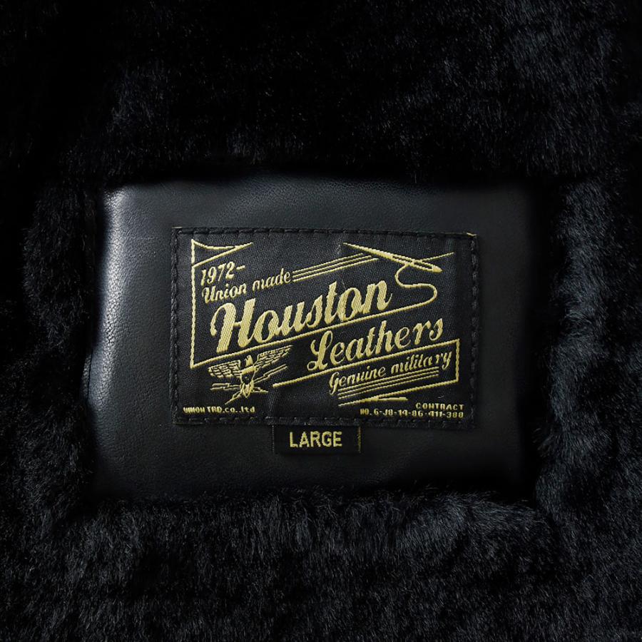 30%OFF！ファミリーセール！ HOUSTON ヒューストン ut-8233 フライトジャケット ムートンレザー 切り替え ファー メンズ アウター ジップアップの画像