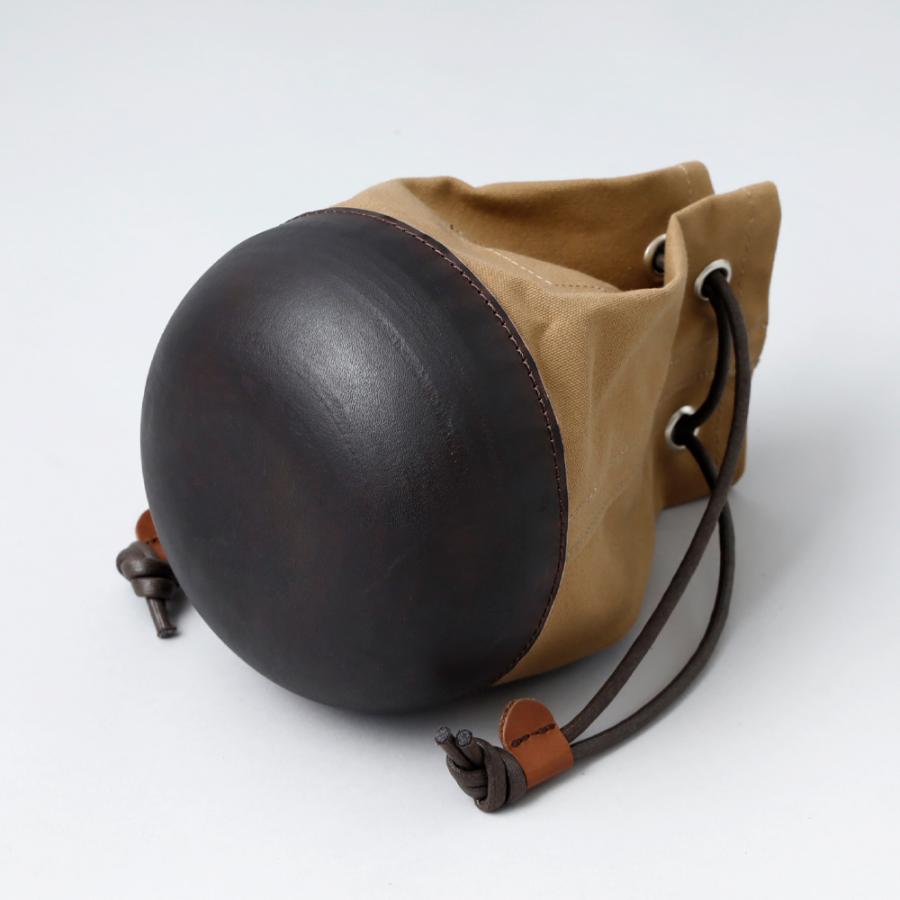 レザーキャンバス・巾着バック PUレザーメッシュBag キャンバス巾着付き | shinri64