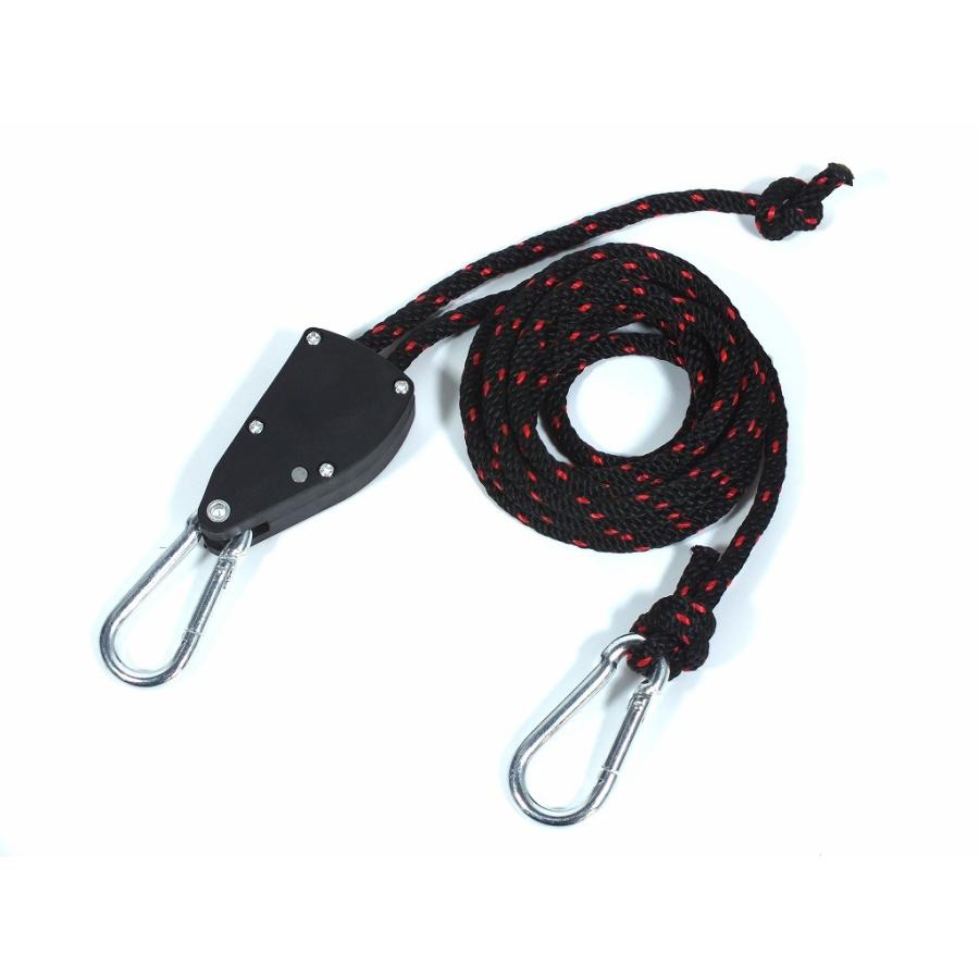 テントロープ ターフロープ ラチェット機構 カラビナで簡単楽々ロープ