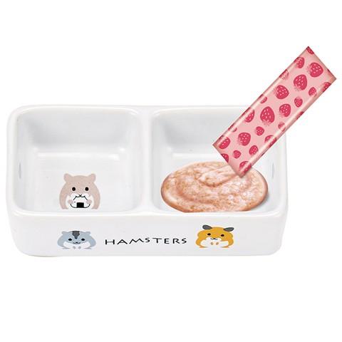 マルカン ハムちゃんのダブル食器/エサ入れ フードボウル 陶器
