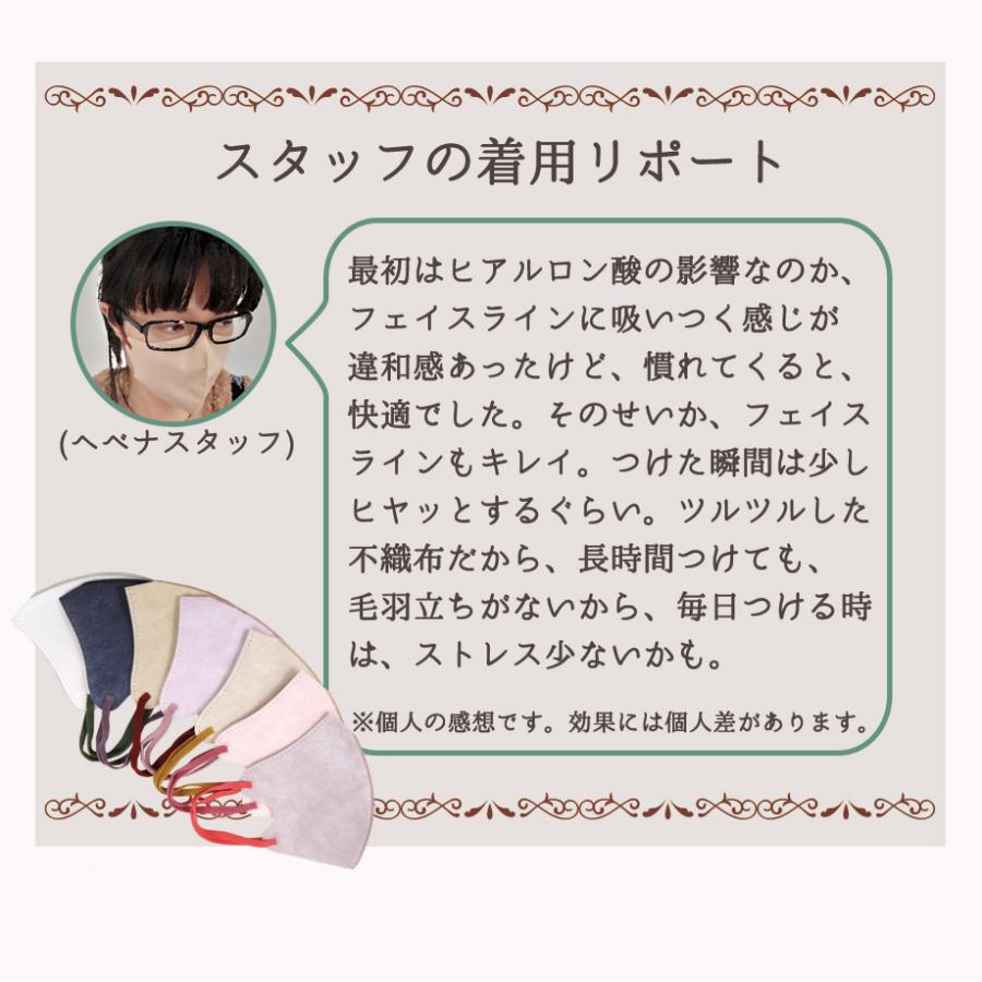 マスク ヒアルロン酸マスク 立体 不織布 ２点以上で送料無料 PLUS-ONE 3dマスク 美容効果 小顔効果 春夏用｜hebena-shop｜26