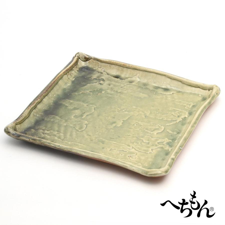 【信楽焼】へちもん 古紫香楽　角大皿