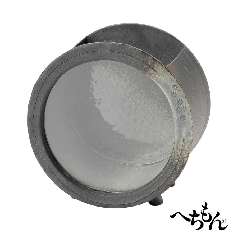 送料無料】【信楽焼】へちもん 陶製金魚箱・丸型<エアポンプ