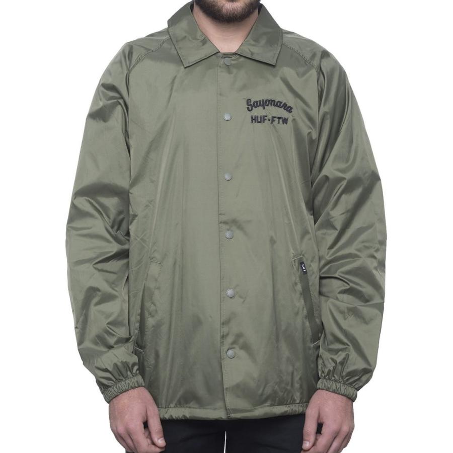 残りわずか Huf X 送料無料 コーチジャケット M Olive Jacket Coaches Sayanora Sorayama コート アウター