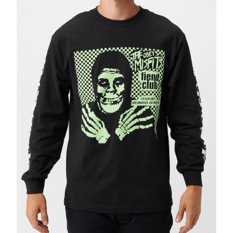 Obey Misfits Fiend Club Halloween L/S T-Shirt Black S Tシャツ 送料無料｜hectarz-com