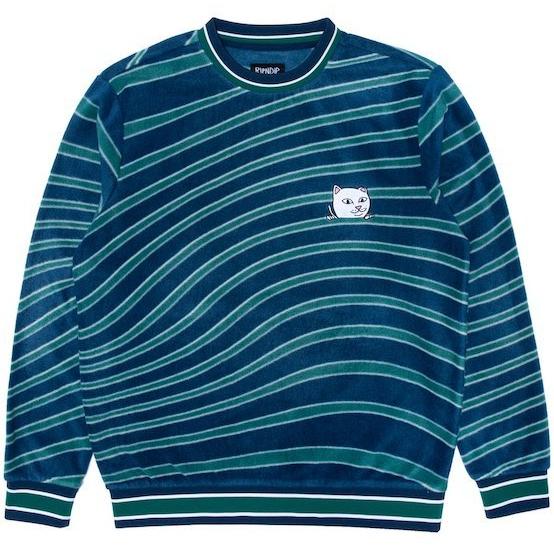 Ripndip Dizzy Nermal Polar Fleece Crewneck Navy/Teal M トレーナー 送料無料