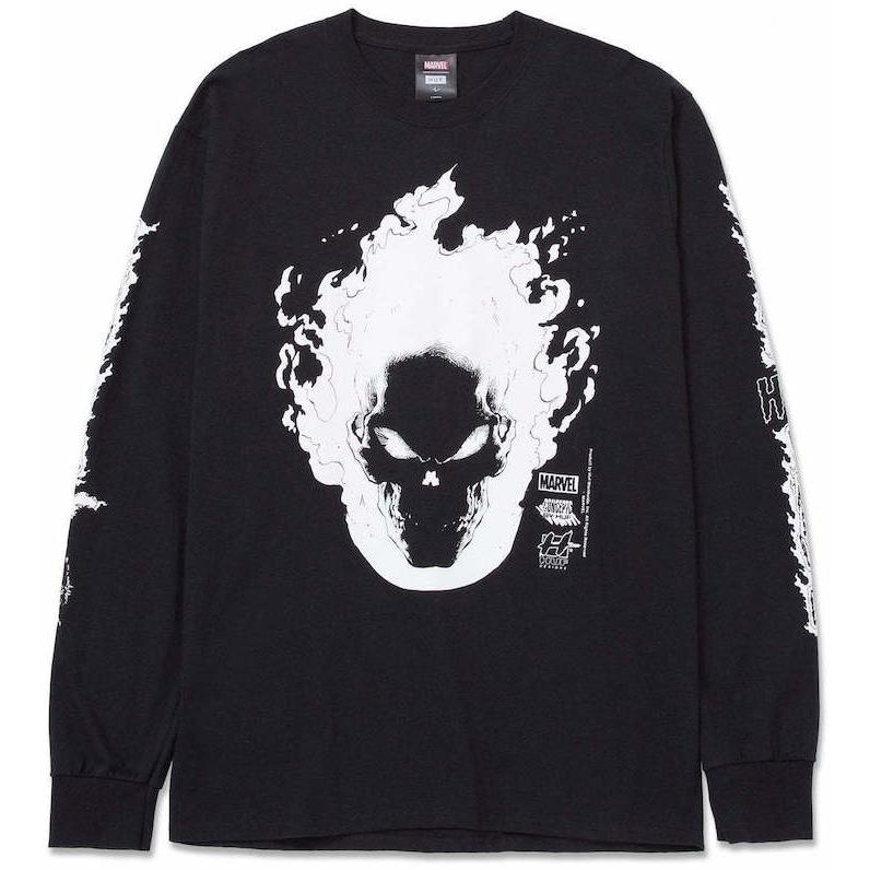 HUF Marvel Ghost Rider L/S T-Shirt Black M Tシャツ 送料無料
