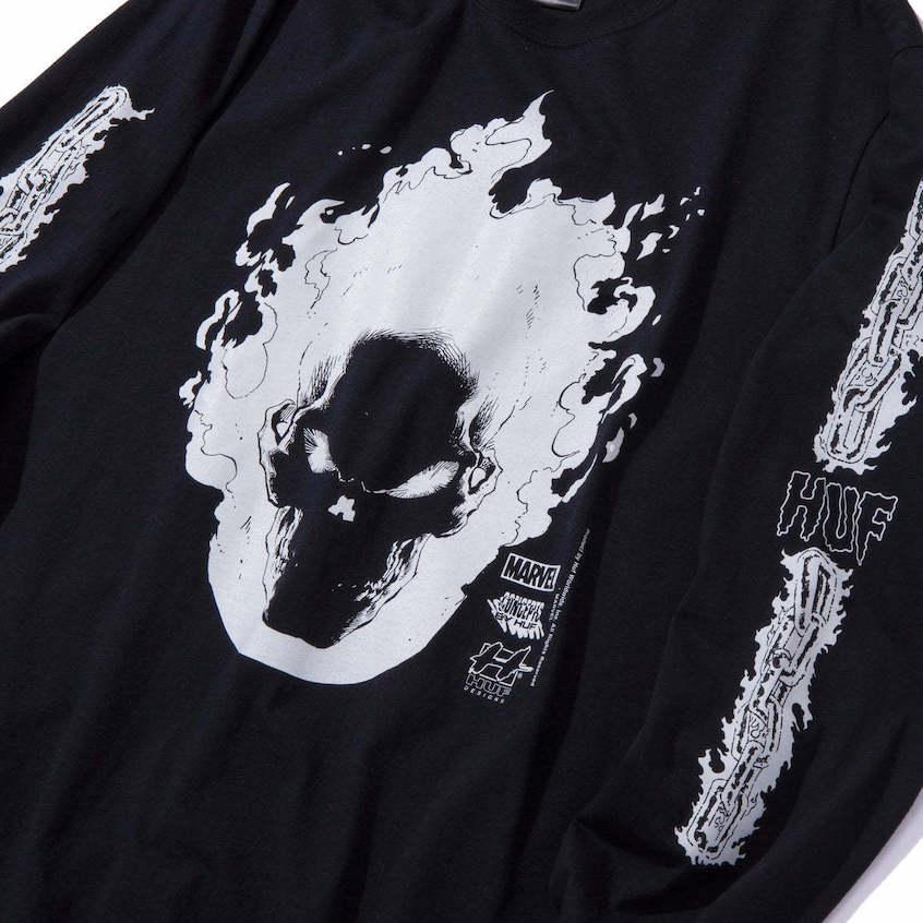 HUF Marvel Ghost Rider L/S T-Shirt Black M Tシャツ 送料無料