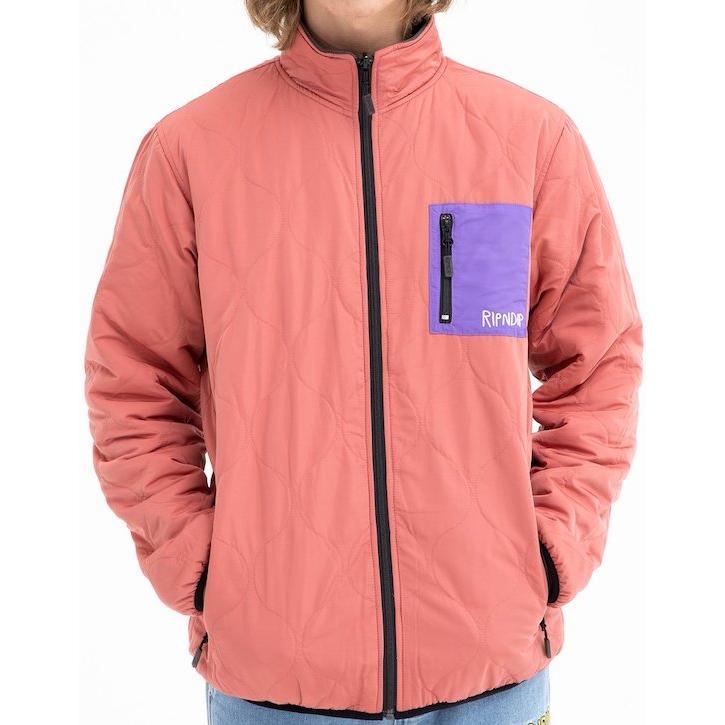 リップンディップ RIPNDIP Shmoody Polar Fleece Quilted Reversible Jacket Clay Purple リバーシブル キルティング ジャケット アウター 男性 メンズ rnd8006 Ripndip Shmoody Polar Fleece Quilted Reversible Jacket Clay/Purple