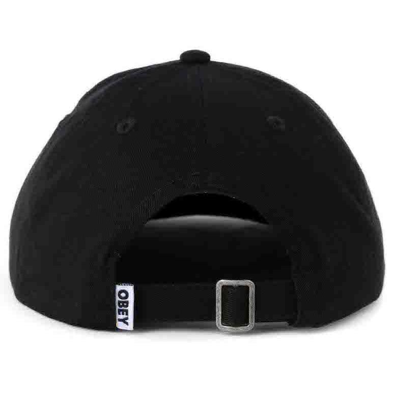 Obey Bold Label 6 Panel Strapback Hat Cap Black キャップ 送料無料｜hectarz-com｜02