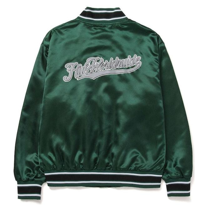 HUF（ハフ） HUF Crackerjack Satin Baseball Jacket Forest Green M 