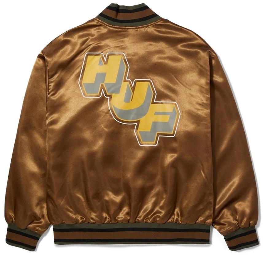 HUF（ハフ） HUF Galactic Stack Baseball Jacket Camel L ジャケット 