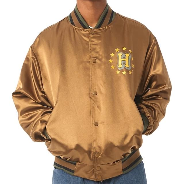 HUF（ハフ） HUF Galactic Stack Baseball Jacket Camel L ジャケット 
