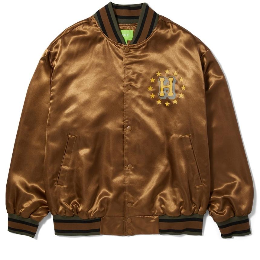 HUF（ハフ） HUF Galactic Stack Baseball Jacket Camel L ジャケット 