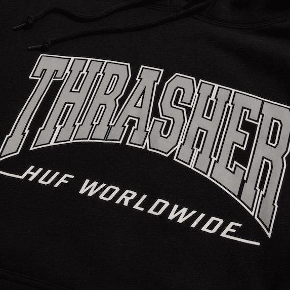 HUF Thrasher Bayview Pullover Hoodie Black M パーカー 送料