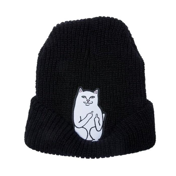 RIPNDIP ニット ブラック Lサイズ RIPNDIP（リップンディップ） Ripndip Lord Nermal Ribbed Beanie