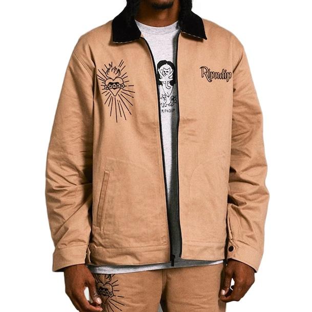 ジャケット・アウター RIPNDIP MOTHER MARY WORK JACKET(TAN) L RIPNDIP（リップンディップ） Ripndip Mother Mary Work Jacket Tan L