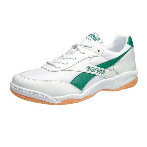 美品H.P.S.☆24.5cmグリーン レザー シューズ アサヒシューズ グリッパー34 ホワイト/グリーン KD78644 アサヒ