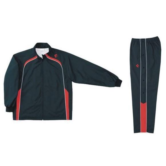 ウォームアップジャケット＆ウォームアップパンツセット　ブラック×レッド　CB162501S-1964、CB162501SP-1964 ネーム刺繍無料　コンバース　スポーツウエア