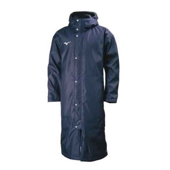 ミズノ　中綿ロングボアコート　32JE7554　14　ディープネイビー　ユニセックス
