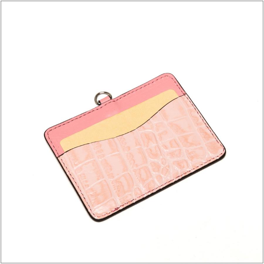 Idカードケース ネックストラップ付き Idカードホルダー 革 かわいい おしゃれ おすすめ 両面 2枚 プレゼント ギフト Id Card Case Croco Pk 革製品のヘッジ 通販 Yahoo ショッピング