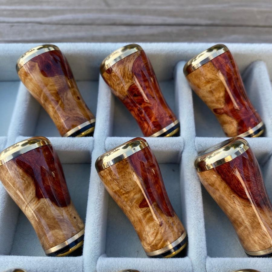 ハネダクラフト ウッドハンドル 花梨瘤 ハンドメイド　チタン　No.3 ハネダクラフト ウッドハンドル 花梨瘤 ハンドメイド チタン No