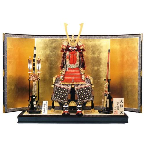 五月人形 大鎧 平台飾り 鎧飾り 京甲冑 朱赤縅 大型金沢箔屏風 五月人形 大鎧 平台飾り 鎧飾り 京甲冑 朱赤縅 大型金沢箔屏風