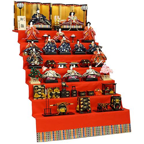 雛人形 和・なごみ 十五人七段飾り 迫力満点の衣裳着十五人・七段飾り